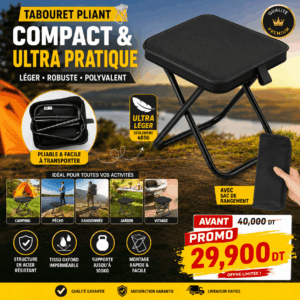 Tabouret Pliant Compact Portable | Camping, Pêche, Randonnée