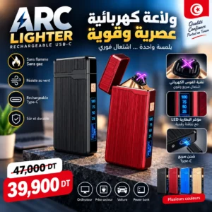 Briquet Électrique Rechargeable USB-C – Arc Électrique Résistant au Vent avec Indicateur LED
