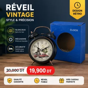 Réveil Vintage Double Cloche Analogique