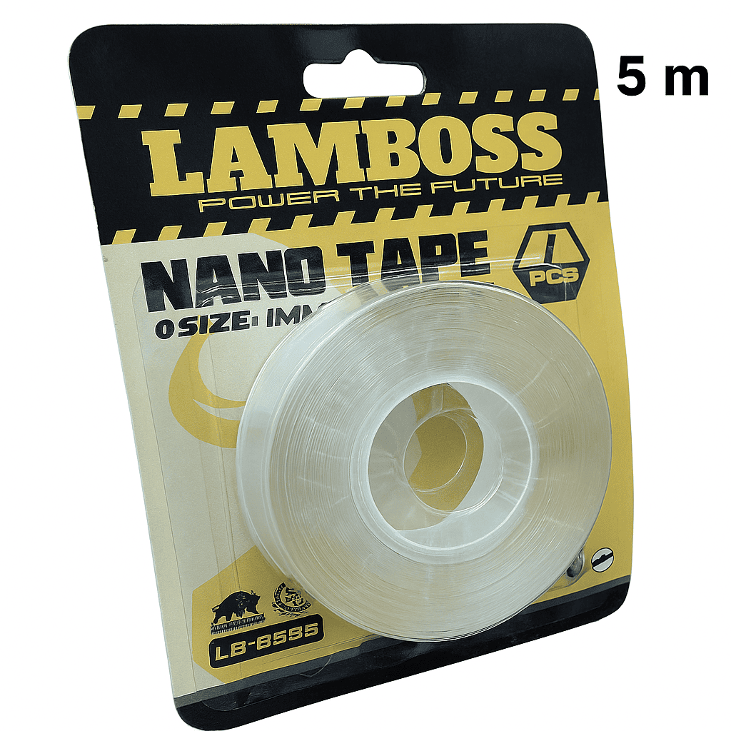 Bande Adhésive Double Face Nano Lamboss 5M – Transparente, Réutilisable & Ultra Résistante – Image 3